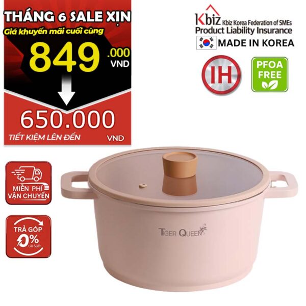 Nồi hầm ceramic chống dính hiệu TIGER QUEEN CWCP-24CH [5.18L]