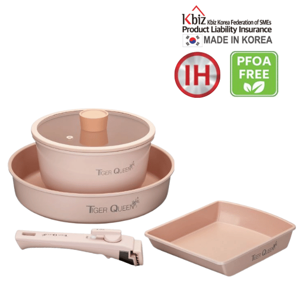 Bộ nồi ceramic chống dính hiệu TIGER QUEEN DCWCP-SET [5 món]