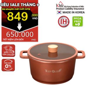 Nồi hầm ceramic chống dính hiệu TIGER QUEEN CWCB-24CH [5.18L]