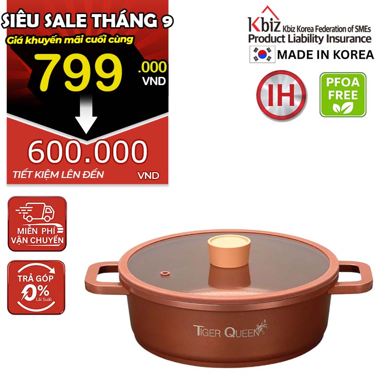 Nồi lẩu ceramic chống dính hiệu TIGER QUEEN CWCB-24CL [3.2L]
