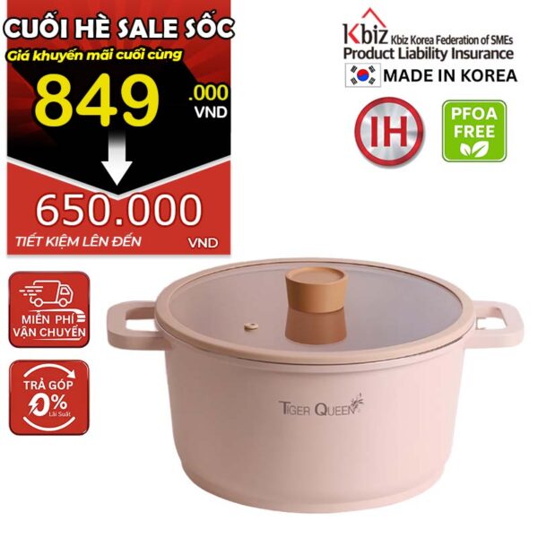 Nồi hầm ceramic chống dính hiệu TIGER QUEEN CWCP-24CH [5.18L]
