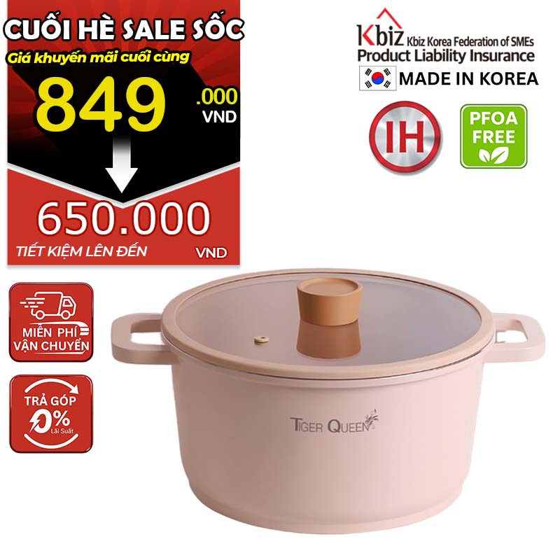 Nồi hầm ceramic chống dính hiệu TIGER QUEEN CWCP-24CH [5.18L]