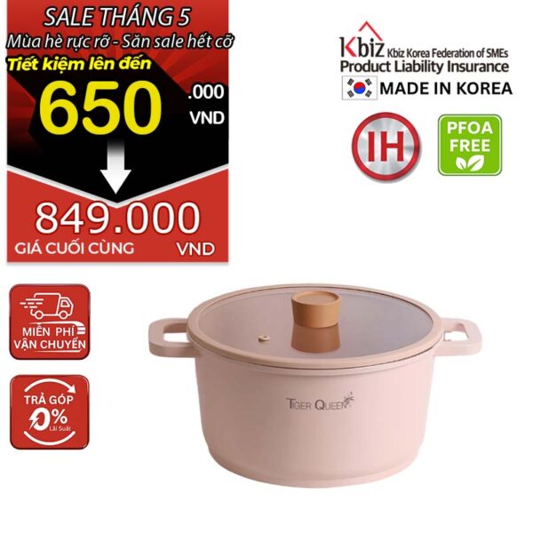 Nồi hầm ceramic chống dính hiệu TIGER QUEEN CWCP-24CH [5.18L]