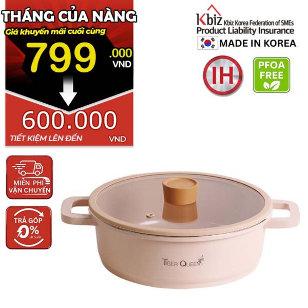 Nồi lẩu ceramic chống dính hiệu TIGER QUEEN CWCP-24CL [3.2L]