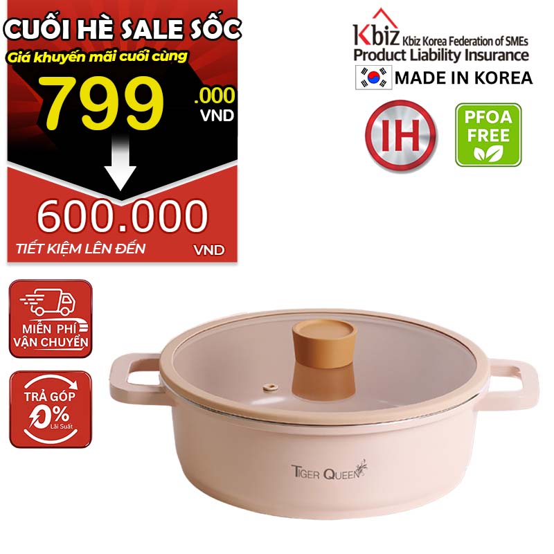 Nồi lẩu ceramic chống dính hiệu TIGER QUEEN CWCP-24CL [3.2L]
