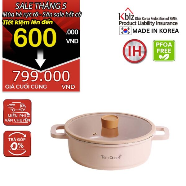 Nồi lẩu ceramic chống dính hiệu TIGER QUEEN CWCP-24CL [3.2L]