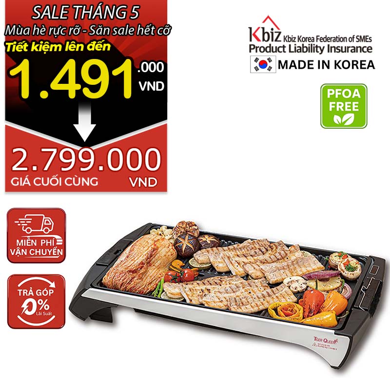 Vĩ nướng điện hiệu TIGER QUEEN KEC-0202G [51cm]