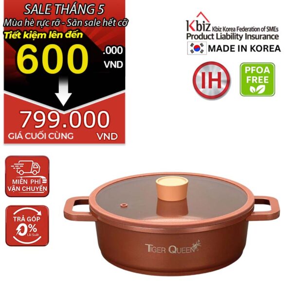 Nồi lẩu ceramic chống dính hiệu TIGER QUEEN CWCB-24CL [3.2L]