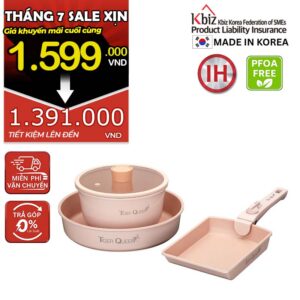 Bộ nồi ceramic chống dính hiệu TIGER QUEEN DCWCP-SET [5 món]
